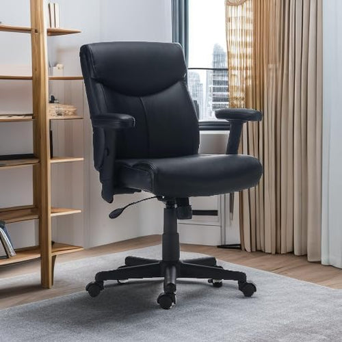 Black Faux Leather Task Chair