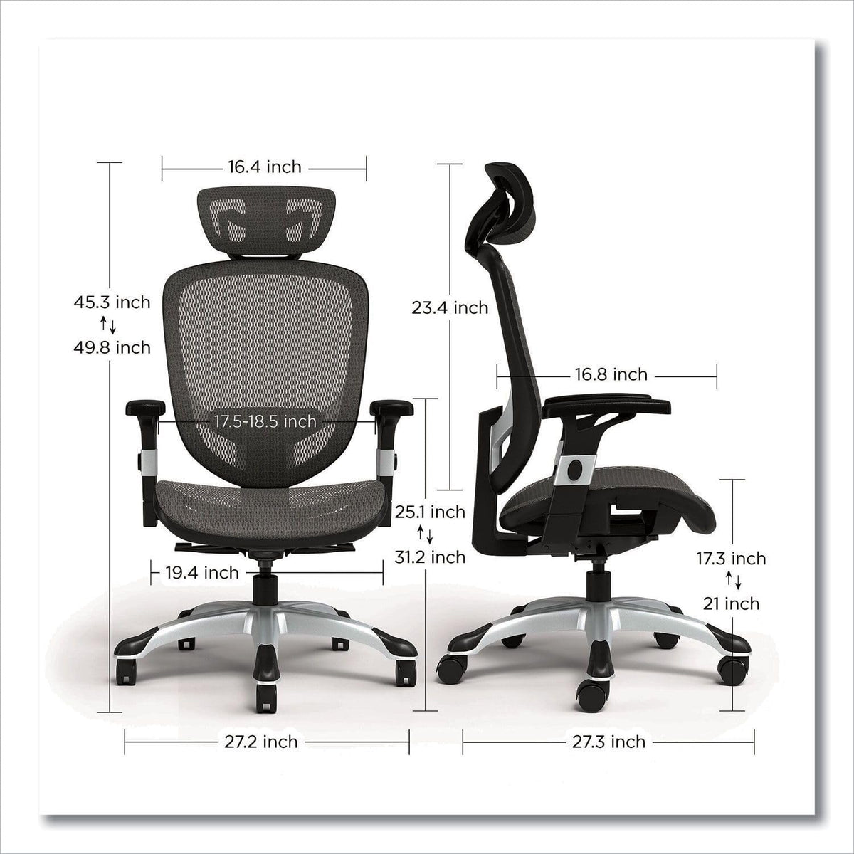 Gray Mesh Ergonomic Office Chair
