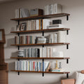 Solid Wood 60" Walnut Floating Shelves 5-Pack