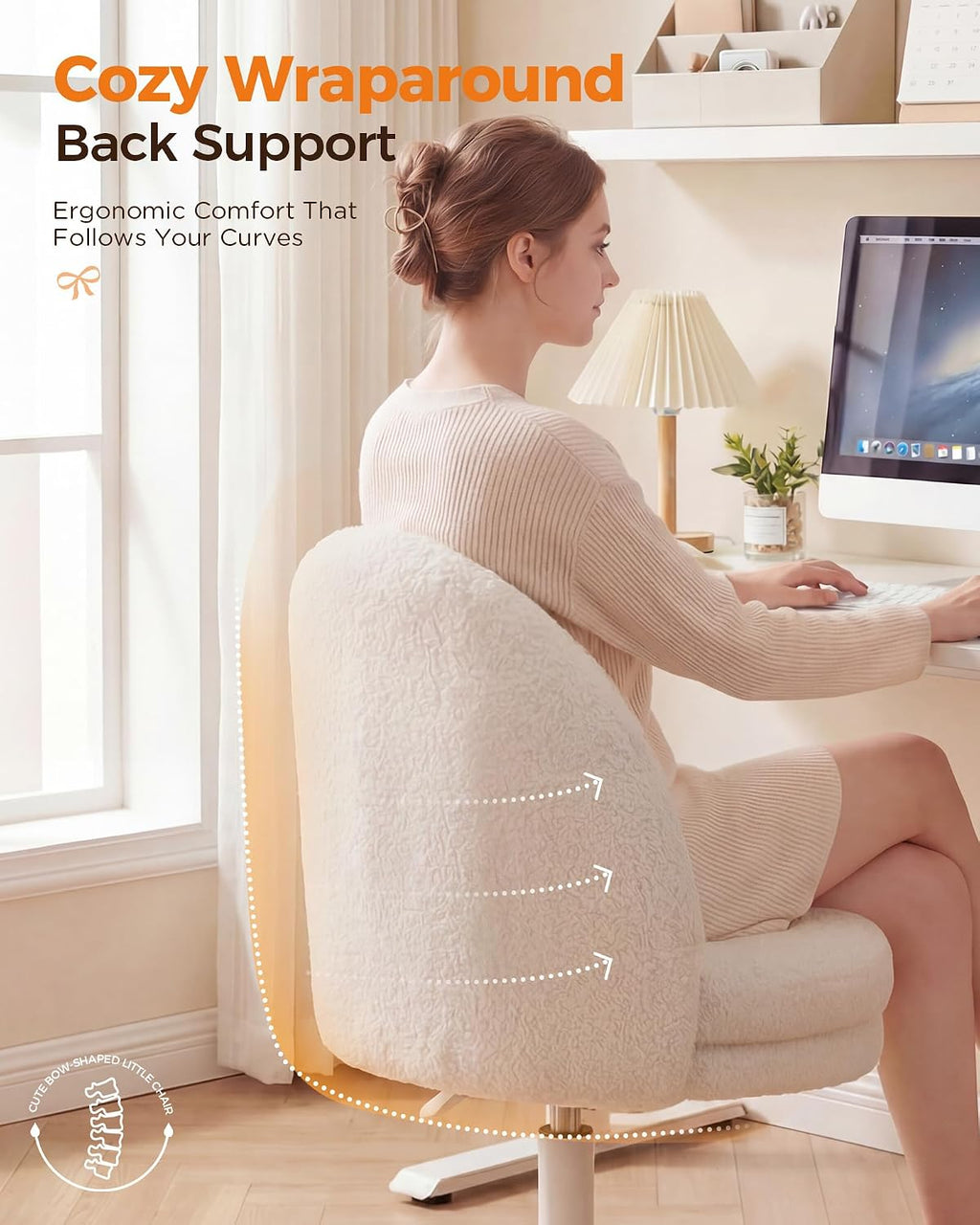 Velvet Armless Office Chair