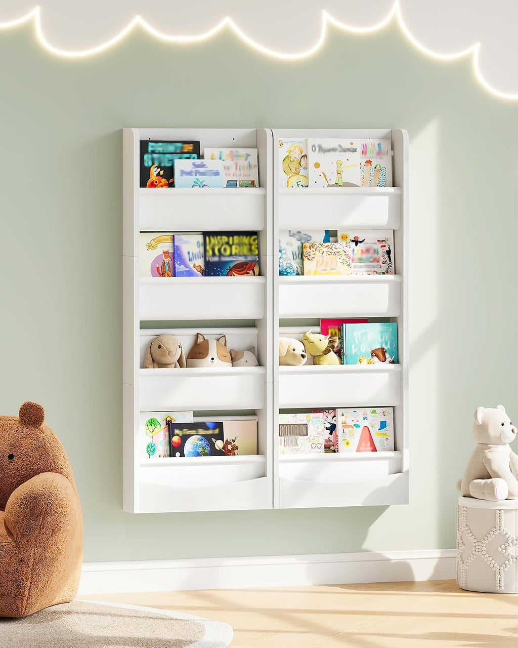 White 4-Tier Kids Bookshelf