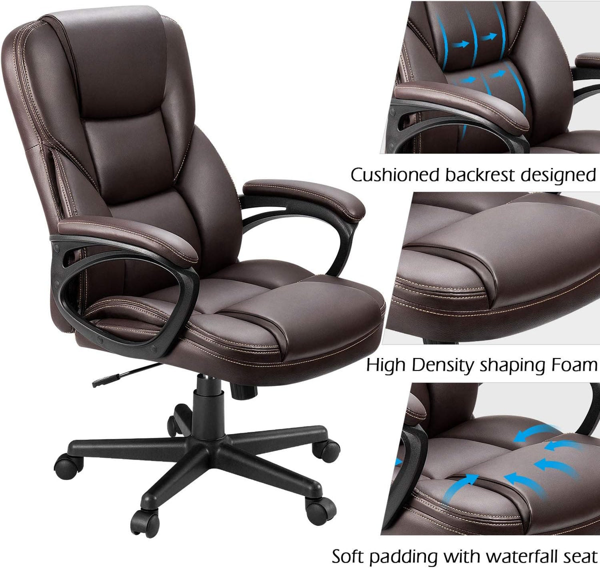 Brown PU Leather Executive Chair