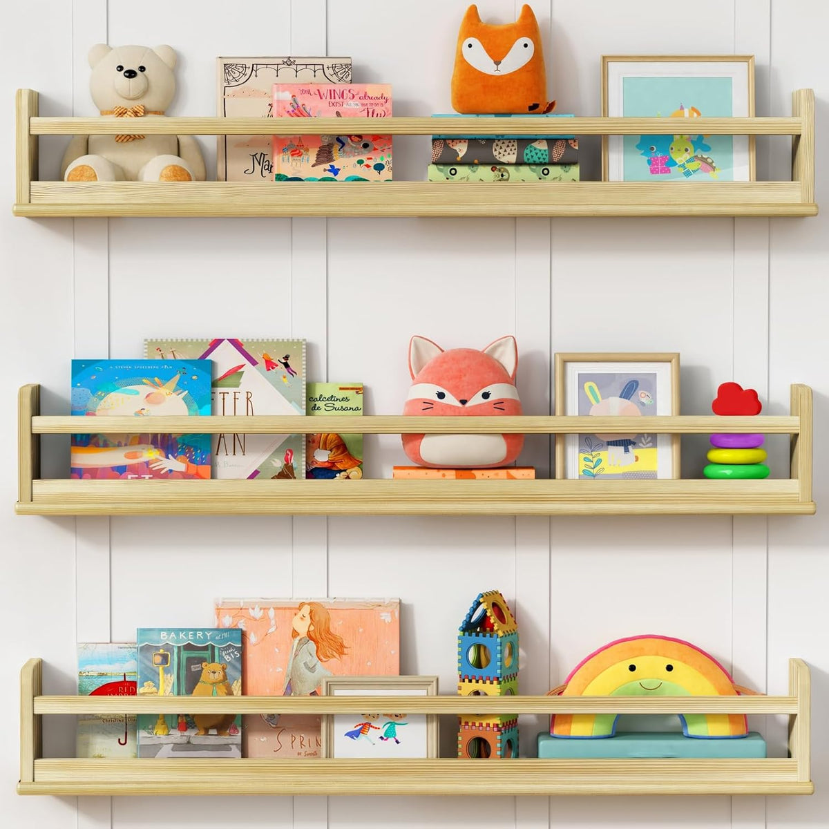 Natural Kids Floating Shelves 3-Pack