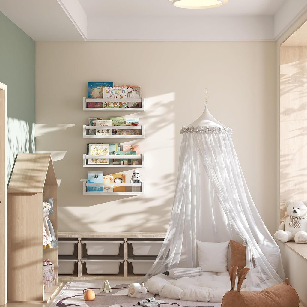 White Kids Floating Shelves 4-Pack
