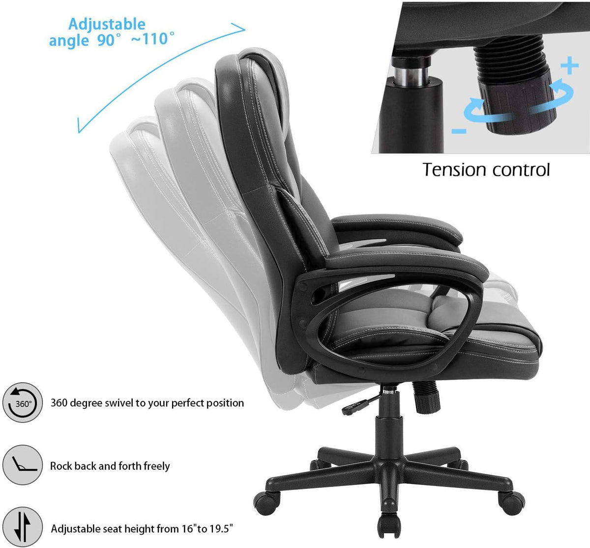 Black High Back PU Executive Chair