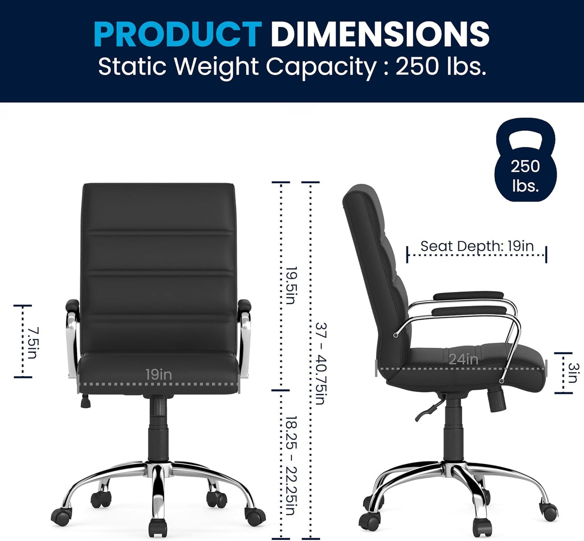 Black LeatherSoft Executive Office Chair
