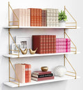White & Gold 36" Floating Shelves