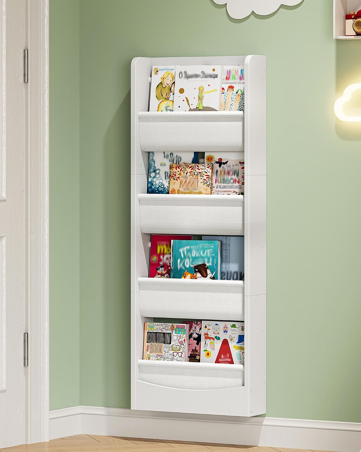 White 4-Tier Kids Bookshelf