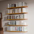 5-Tier Solid Wood Floating Bookshelf