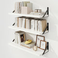 White Wood Floating Shelves Set of 3
