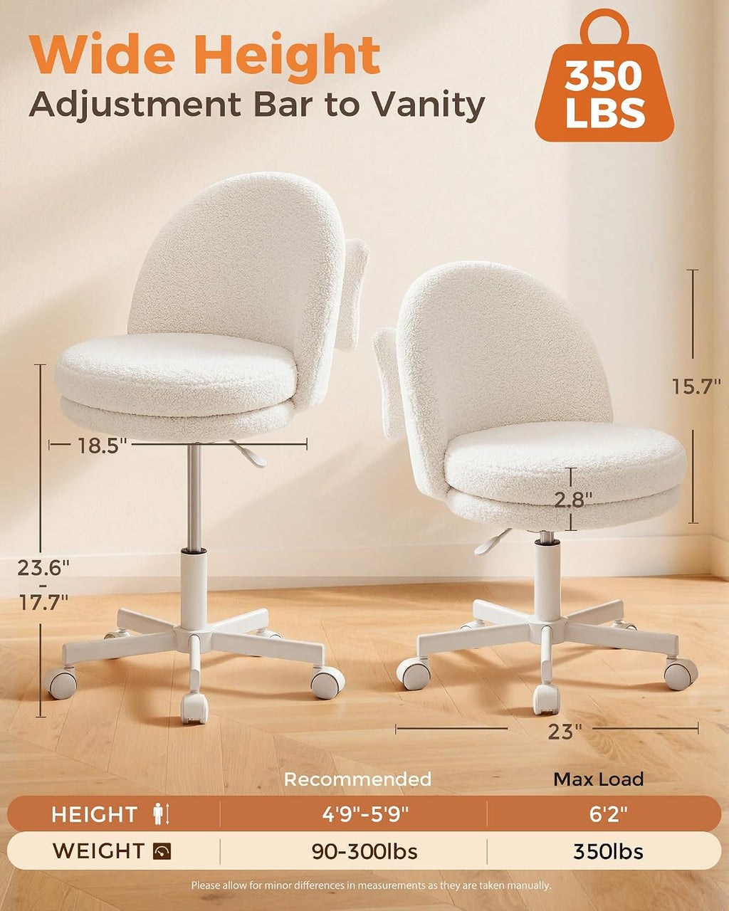 Velvet Armless Office Chair