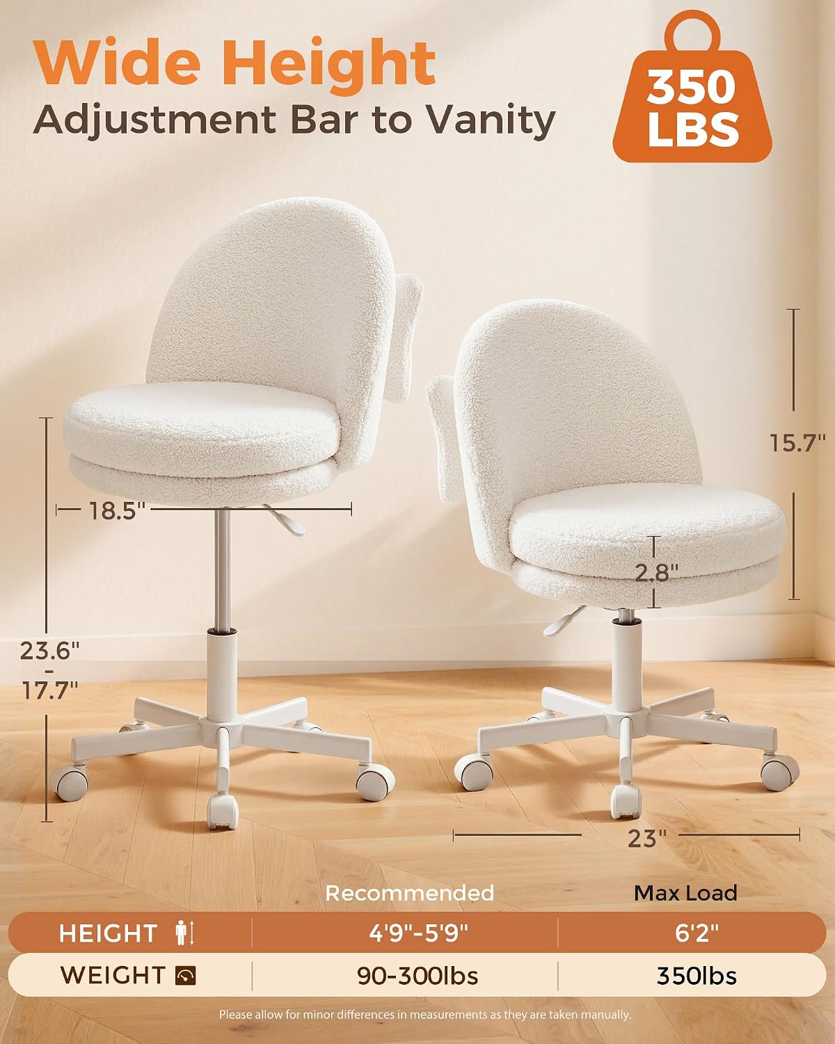 Velvet Armless Office Chair