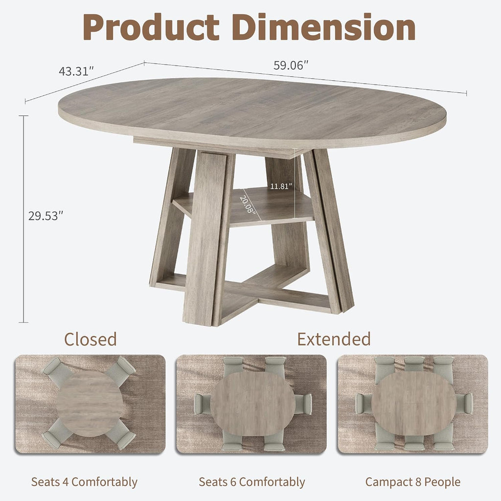 Extendable Pedestal Dining Table