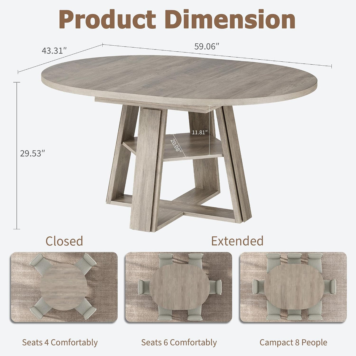 Extendable Pedestal Dining Table