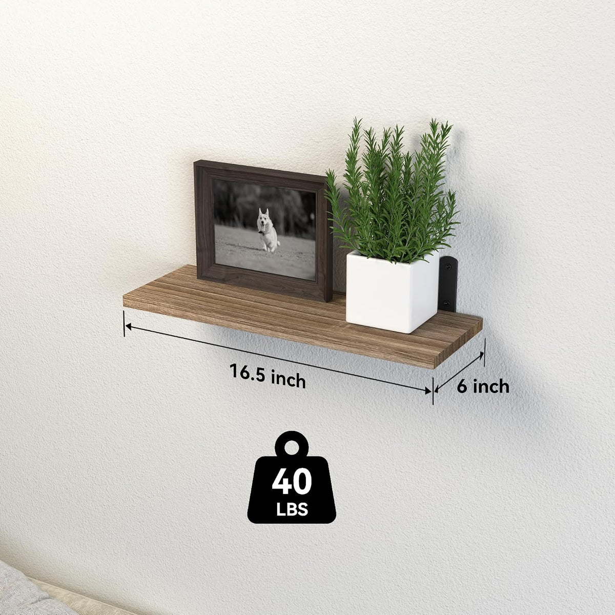 Rustic Brown Floating Shelves 3Pcs