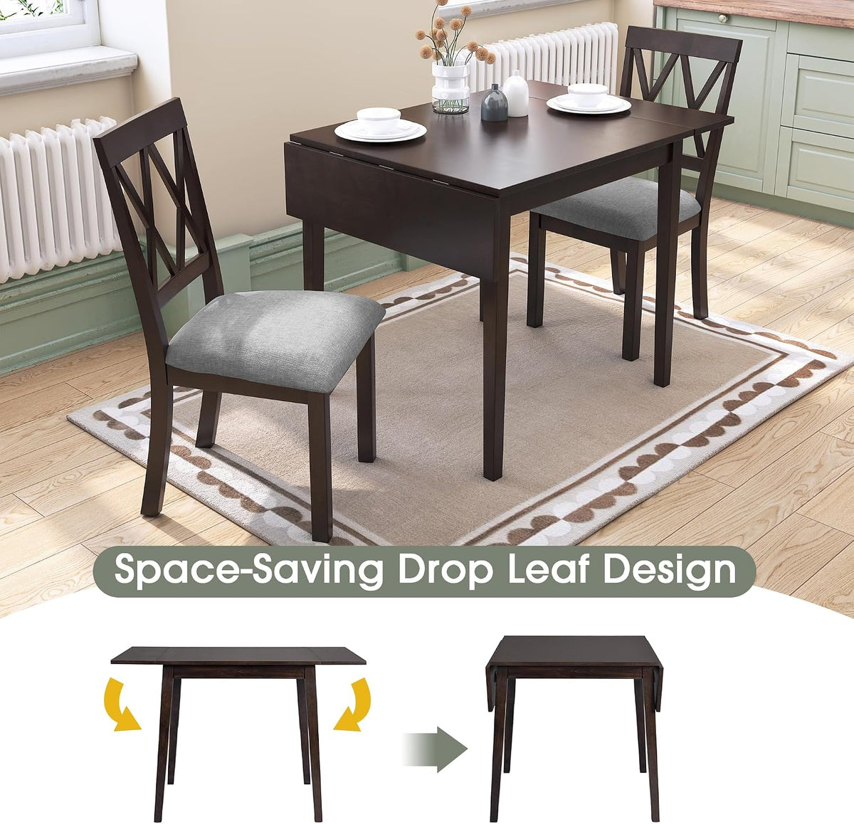 Espresso Extendable Dining Table