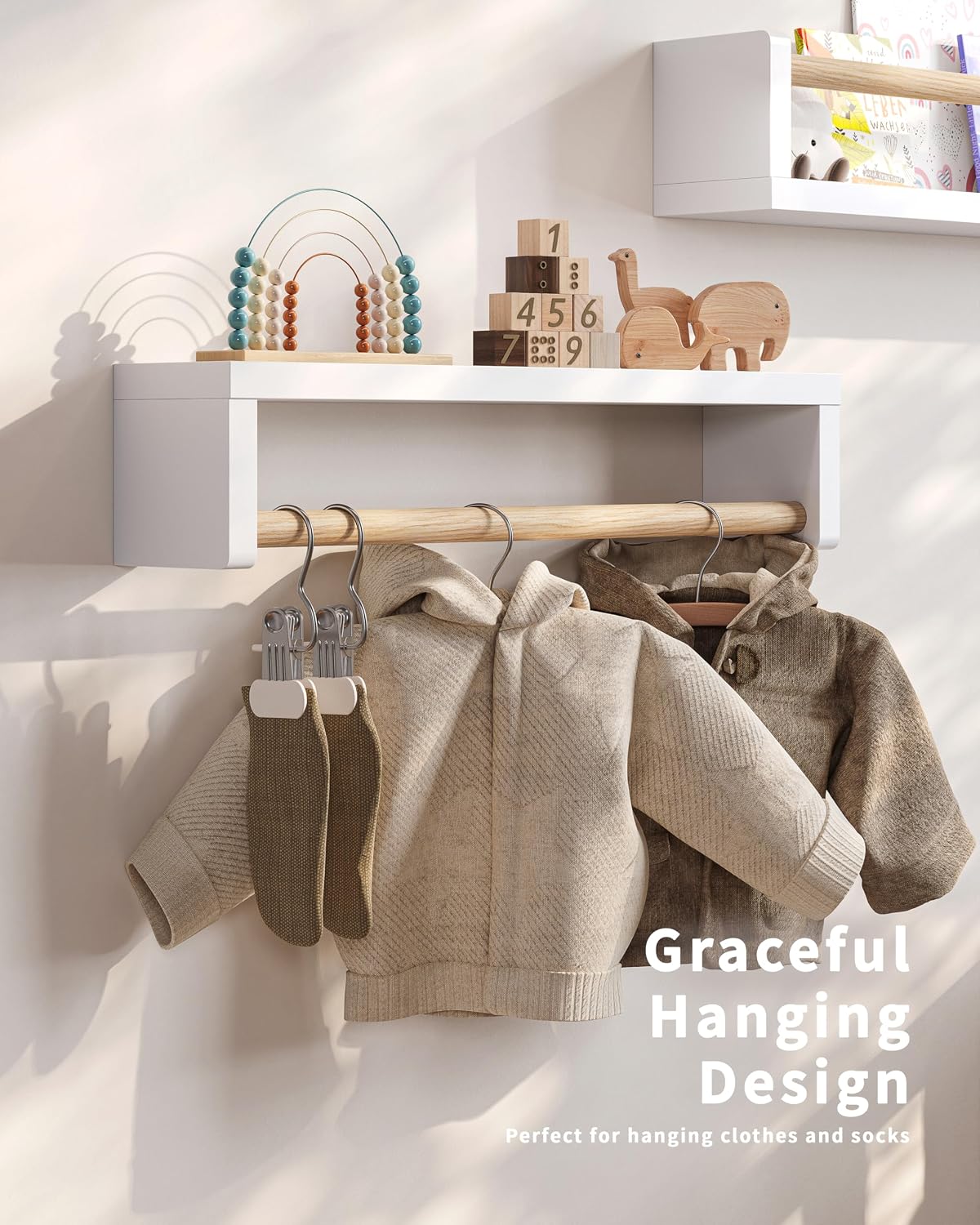 White Nursery Wall Shelves 4-Pack