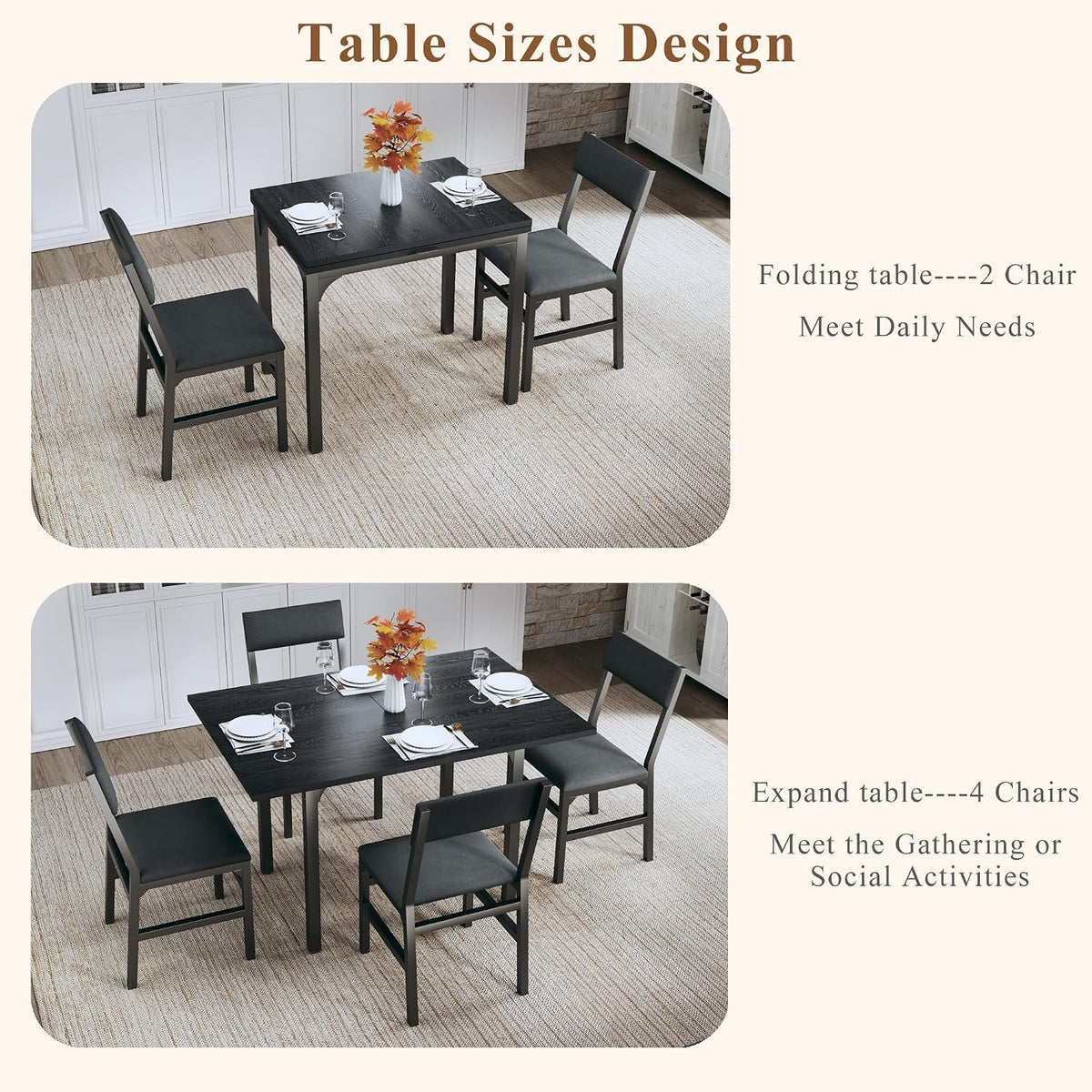 Black Dining Set for 4