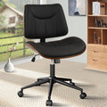 Black Armless PU Office Chair