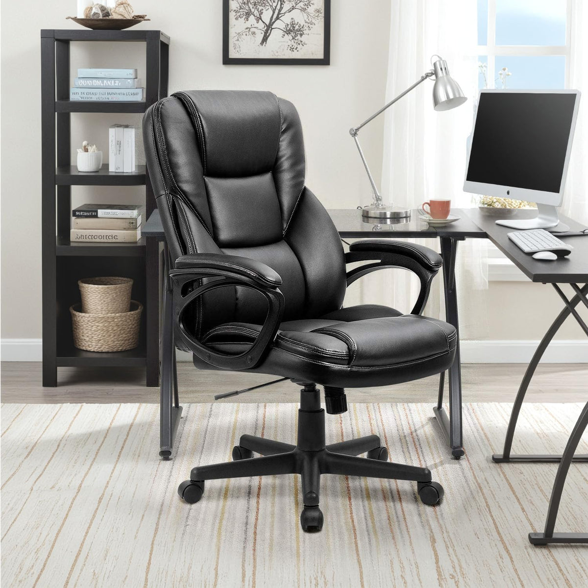 Black PU Leather Office Chair