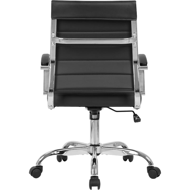 Black Ribbed PU Office Chair