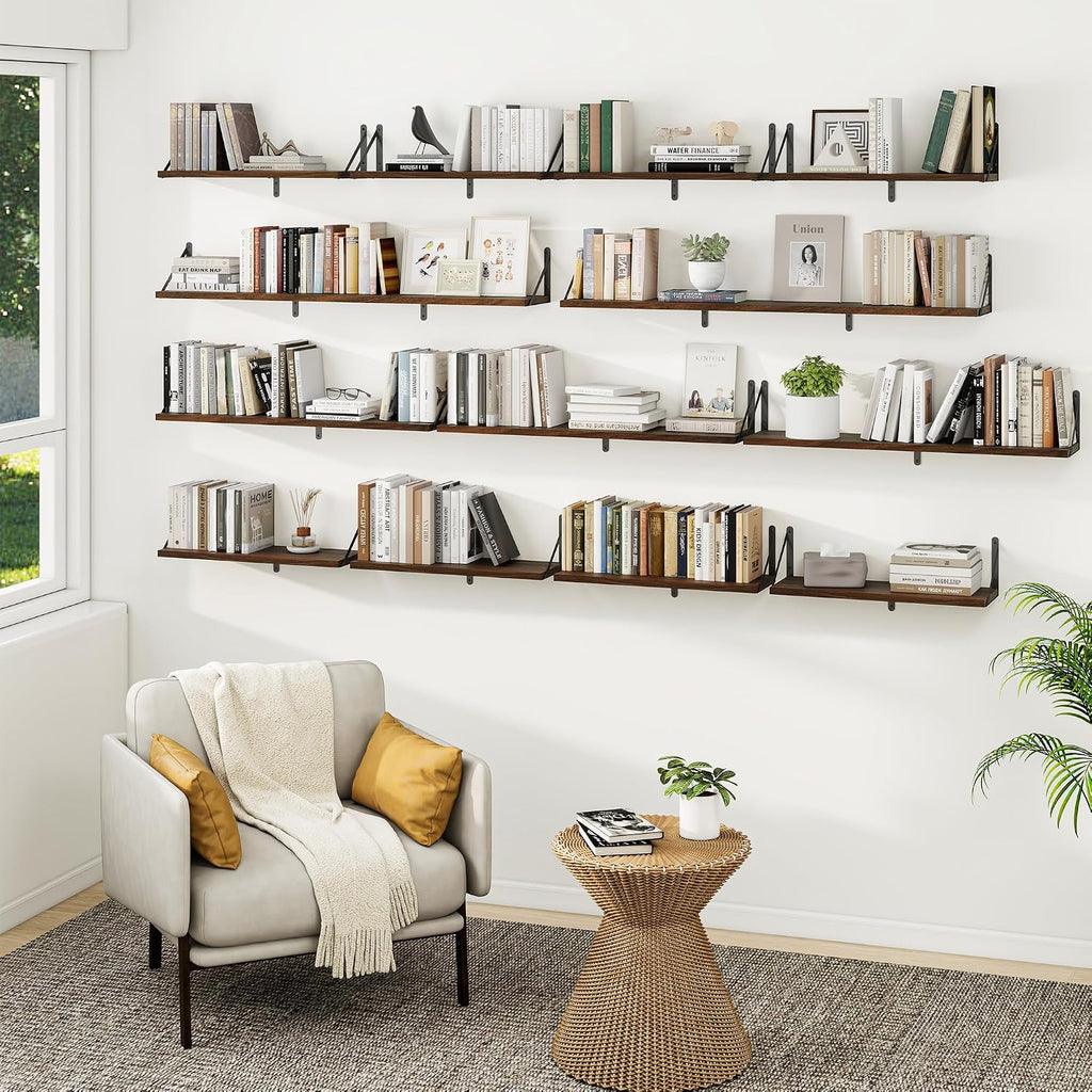 Walnut Floating Shelves Set of 3