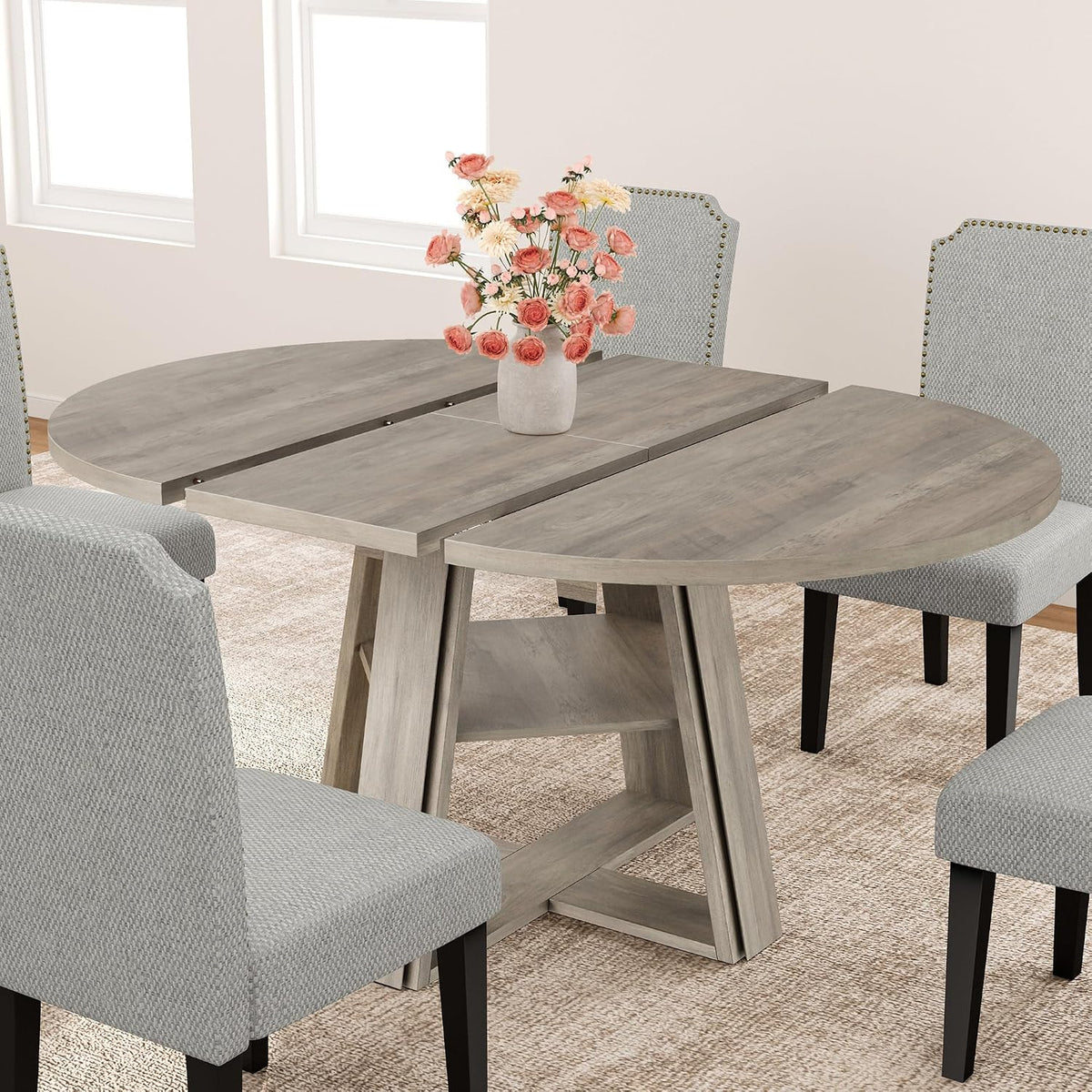 Extendable Pedestal Dining Table