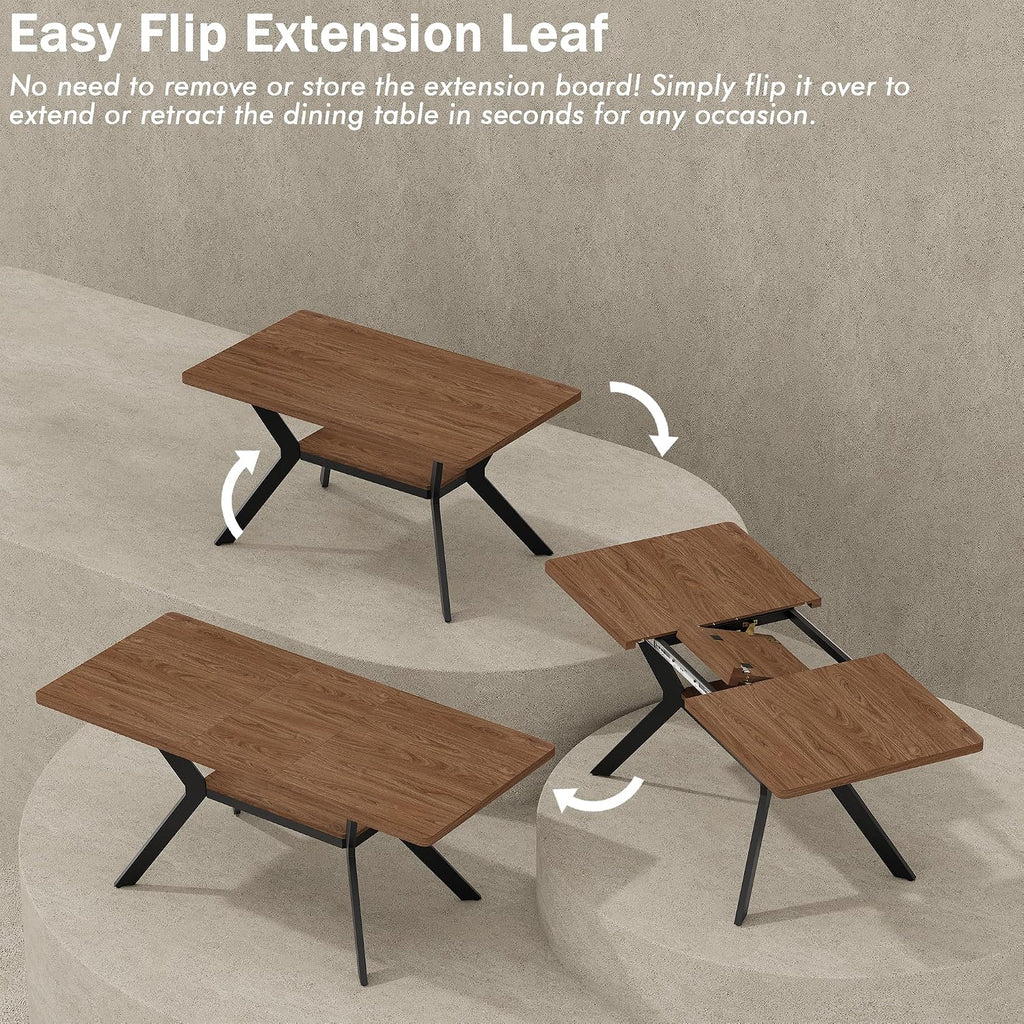 Extendable Flip Leaf Dining Table