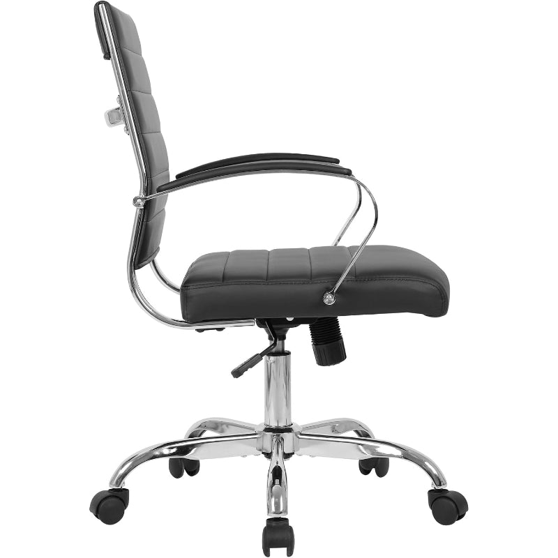Black Ribbed PU Office Chair